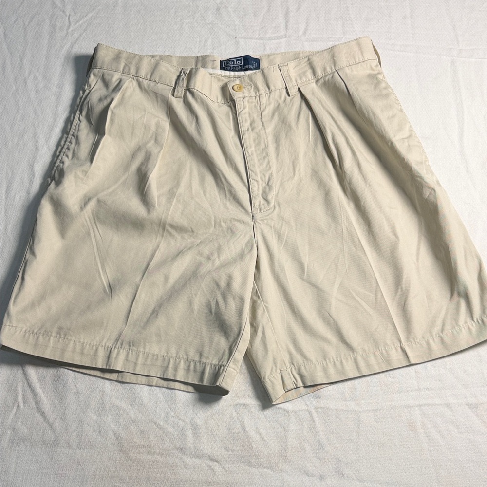 Polo by Ralph Lauren Light Cream Flat-Front Shorts